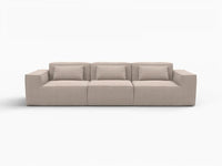 Forma Brown 3-Seater Couch Sectionals | 3-Piece, Cloud Velvet Fabric, Fixed Upholstery