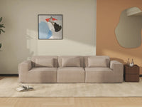Forma Brown 3-Seater Couch Sectionals | 3-Piece, Cloud Velvet Fabric, Fixed Upholstery