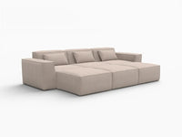 Forma Brown 3-Seater Pit Sectionals | 6-Piece (includes 3 ottomans), Cloud Velvet Fabric, Fixed Upholstery