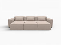 Forma Brown 3-Seater Pit Sectionals | 6-Piece (includes 3 ottomans), Cloud Velvet Fabric, Fixed Upholstery