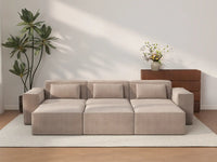 Forma Brown 3-Seater Pit Sectionals | 6-Piece (includes 3 ottomans), Cloud Velvet Fabric, Fixed Upholstery