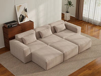 Forma Brown 3-Seater Pit Sectionals | 6-Piece (includes 3 ottomans), Cloud Velvet Fabric, Fixed Upholstery