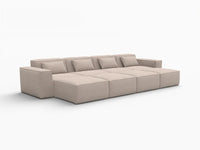 Forma Brown 4-Seater Pit Sectionals | 8-Piece (includes 4 ottomans), Cloud Velvet Fabric, Fixed Upholstery