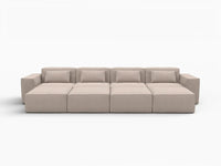 Forma Brown 4-Seater Pit Sectionals | 8-Piece (includes 4 ottomans), Cloud Velvet Fabric, Fixed Upholstery