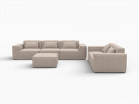 Forma Brown 5-Seater Sofa Sets | 6-Piece (includes 1 ottoman), Cloud Velvet Fabric, Fixed Upholstery