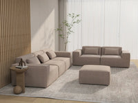 Forma Brown 5-Seater Sofa Sets | 6-Piece (includes 1 ottoman), Cloud Velvet Fabric, Fixed Upholstery