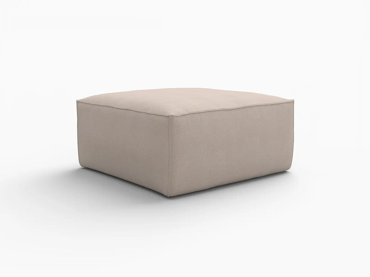 Brown Ottoman | 1-Piece, Cloud Velvet Fabric, Fixed Upholstery