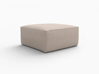 Brown Ottoman | 1-Piece, Cloud Velvet Fabric, Fixed Upholstery