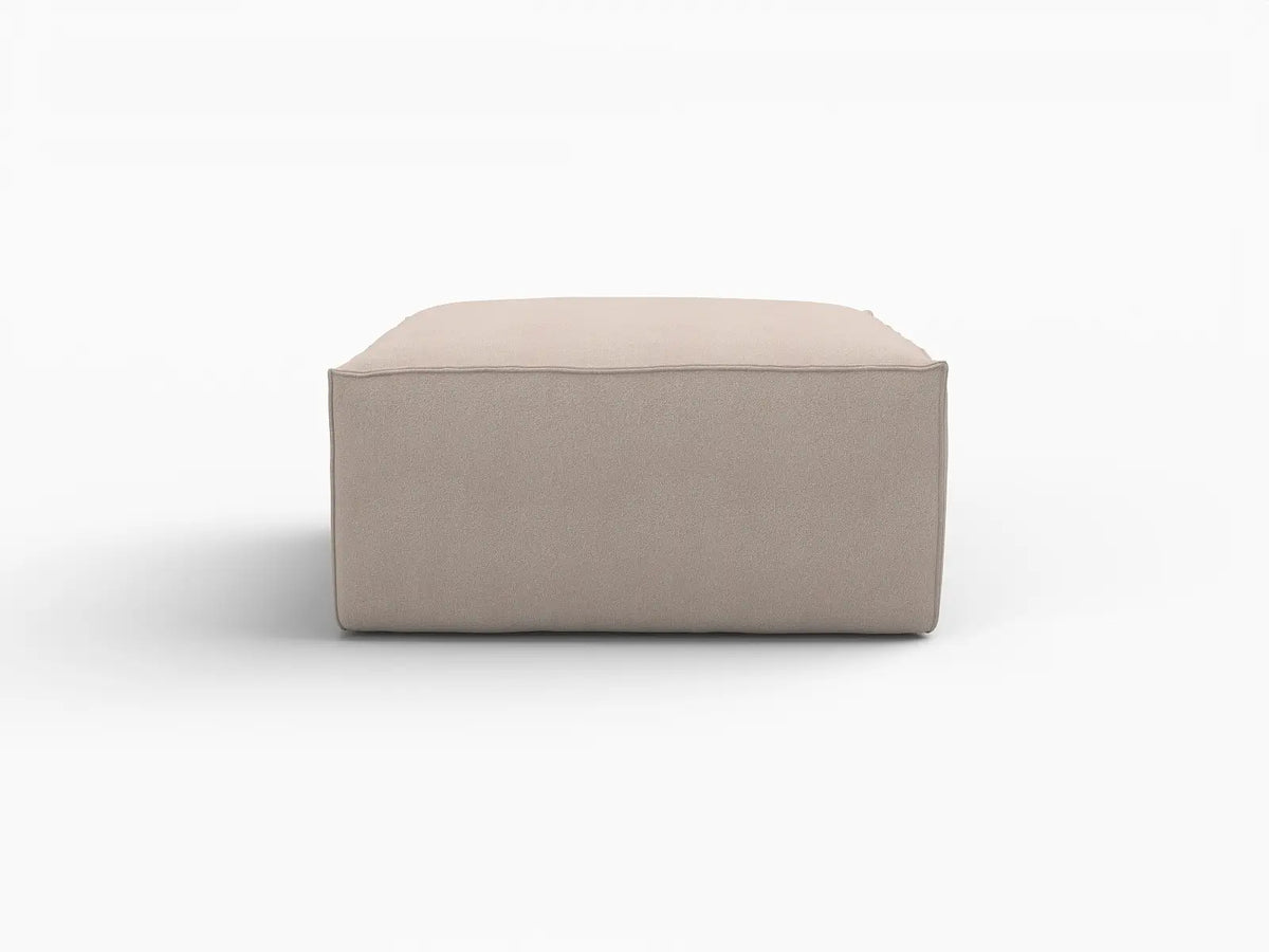 Brown Ottoman | 1-Piece, Cloud Velvet Fabric, Fixed Upholstery