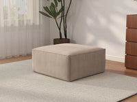 Brown Ottoman | 1-Piece, Cloud Velvet Fabric, Fixed Upholstery
