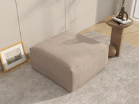 Brown Ottoman | 1-Piece, Cloud Velvet Fabric, Fixed Upholstery