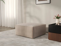 Brown Ottoman | 1-Piece, Cloud Velvet Fabric, Fixed Upholstery