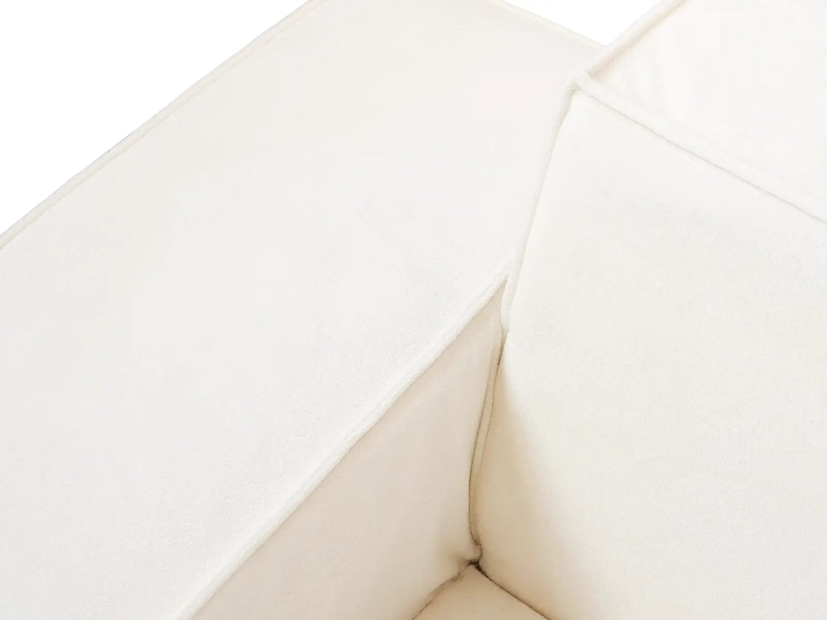 Forma Beige 5-Seater Sofa Sets | 6-Piece (includes 1 ottoman), Cloud Velvet Fabric, Fixed Upholstery