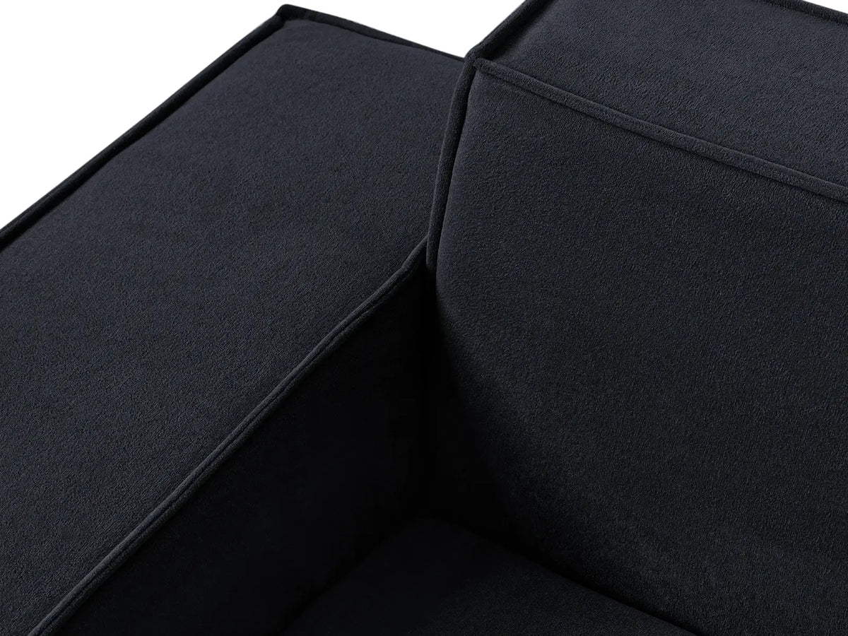 Forma Black 1-Seater Single Sofa | 1-Piece, Cloud Velvet Fabric, Fixed Upholstery