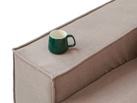 Forma Brown 1-Seater Single Sofa | 1-Piece, Cloud Velvet Fabric, Fixed Upholstery