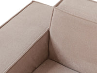 Forma Brown 1-Seater Single Sofa | 1-Piece, Cloud Velvet Fabric, Fixed Upholstery
