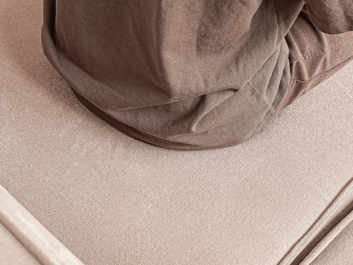 Forma Brown 1-Seater Single Sofa | 1-Piece, Cloud Velvet Fabric, Fixed Upholstery