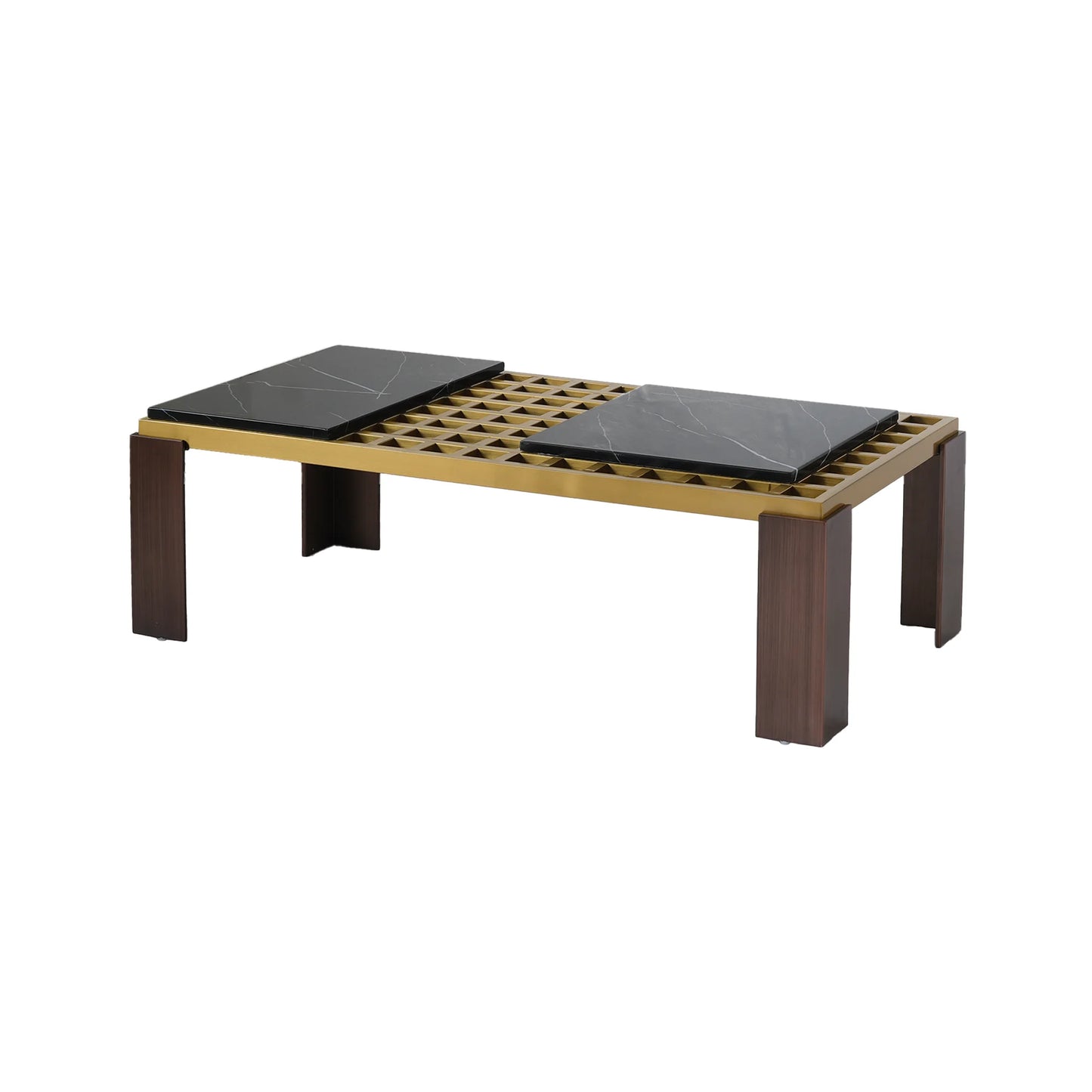 Grandeur Faux Marble Coffee Table | 48" Yellow Rectangular With Removeable Marble Slab