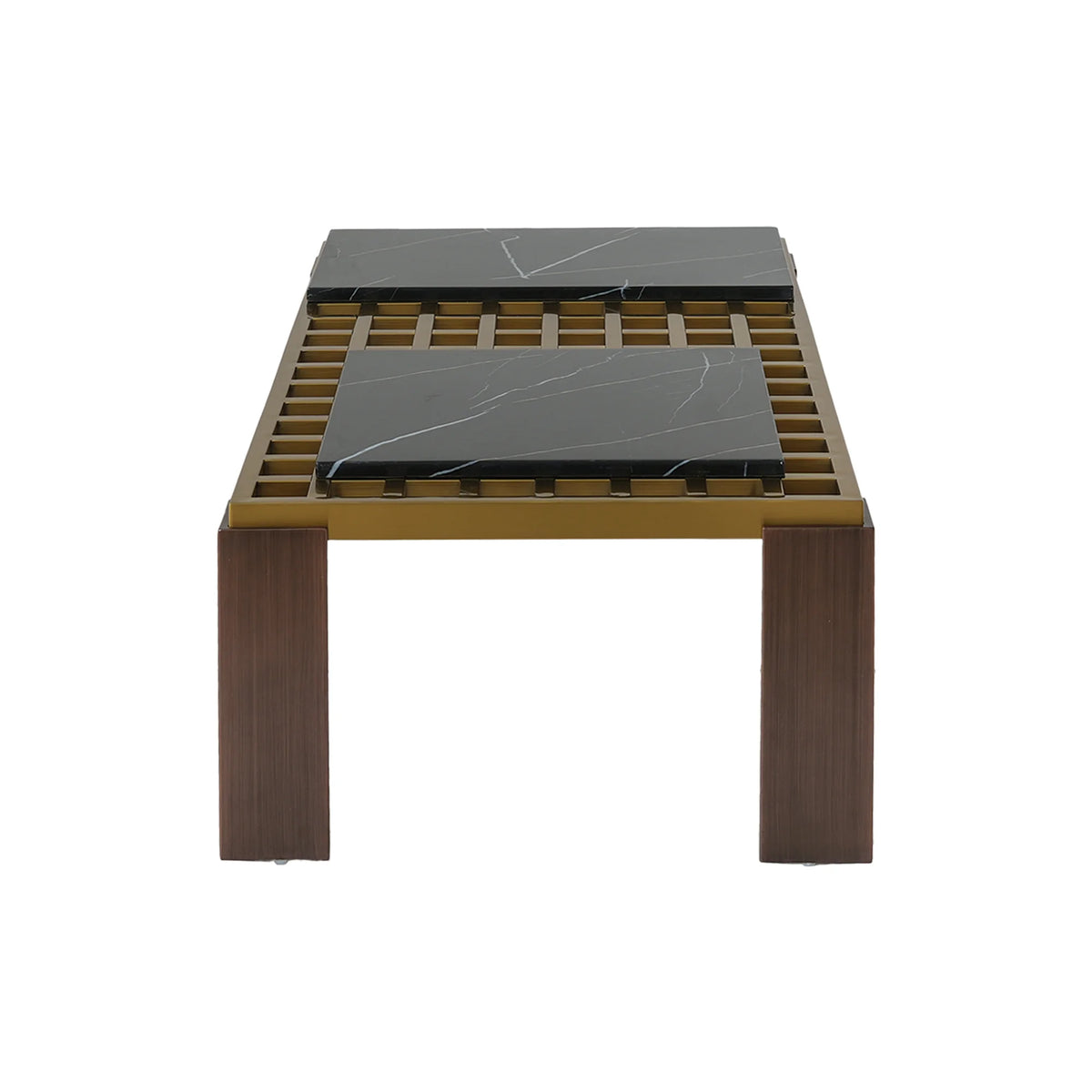 Grandeur Faux Marble Coffee Table | 48" Yellow Rectangular With Removeable Marble Slab