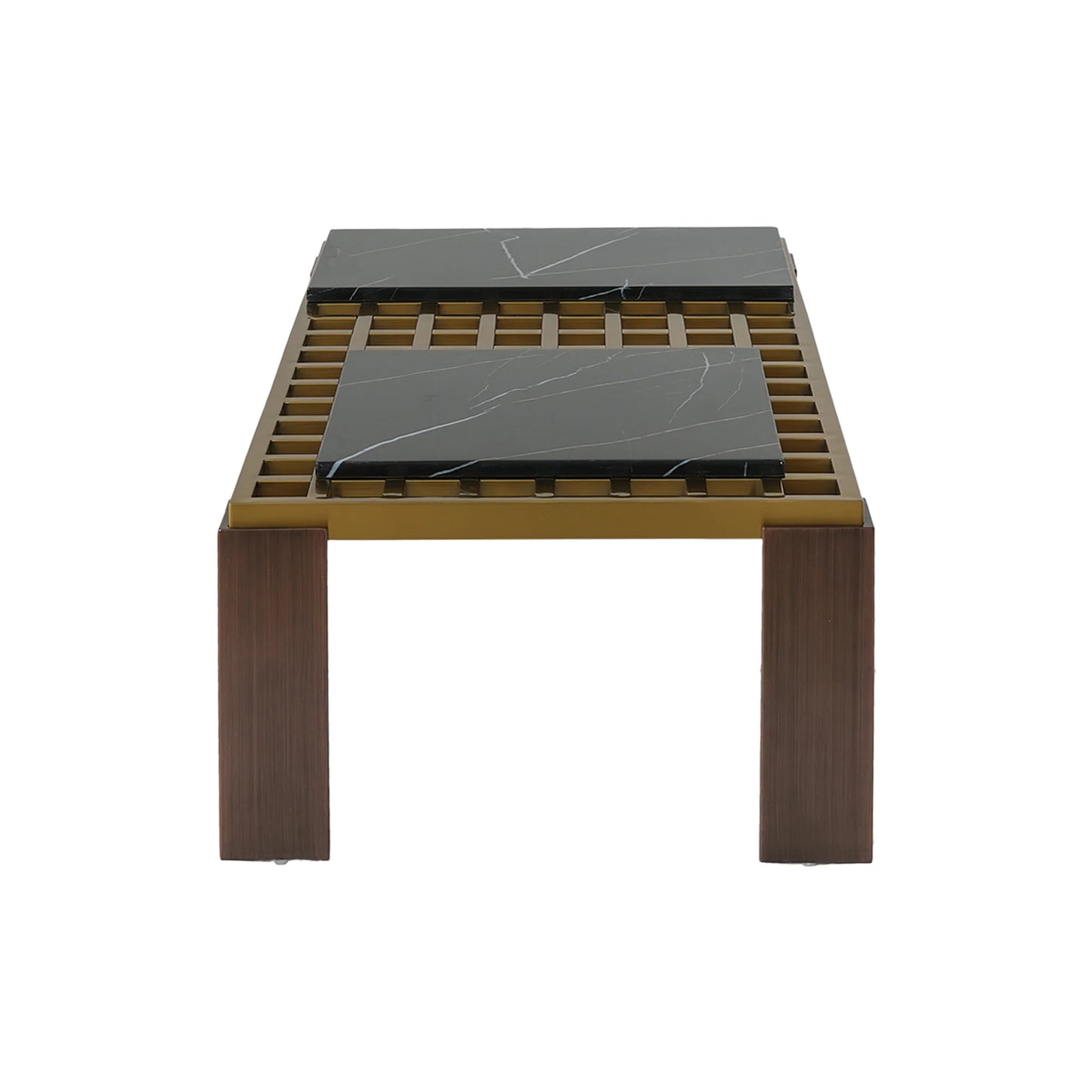 Grandeur Faux Marble Coffee Table | 48" Yellow Rectangular With Removeable Marble Slab