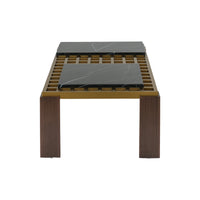 Grandeur Faux Marble Coffee Table | 48" Yellow Rectangular With Removeable Marble Slab