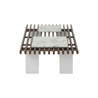 Grandeur Faux Marble Coffee Table | 48" Copper Rectangular With Removeable Marble Slab