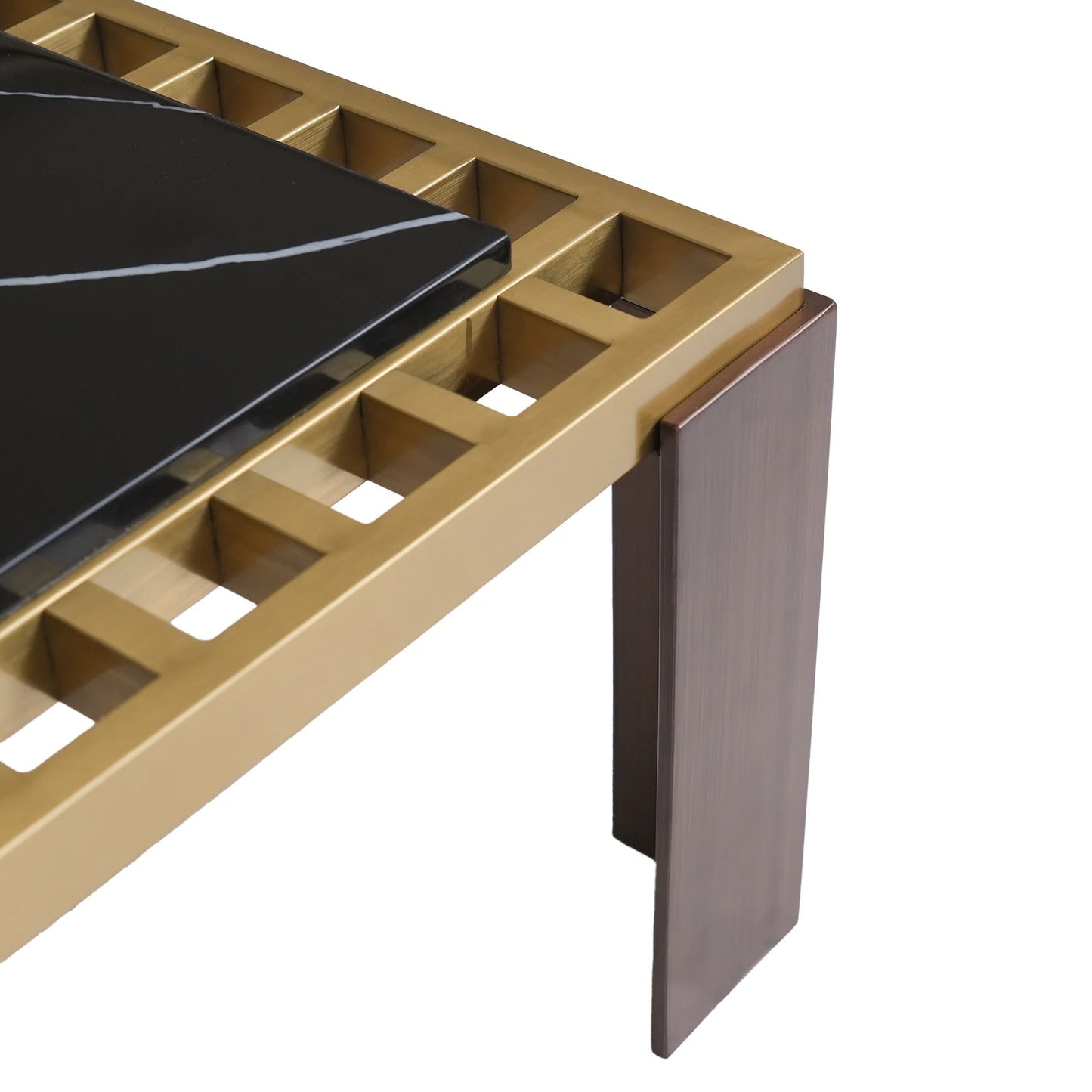 Grandeur Faux Marble Coffee Table | 48" Yellow Rectangular With Removeable Marble Slab