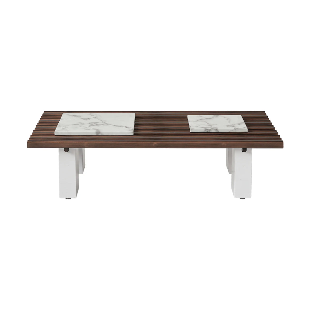 Grandeur Faux Marble Coffee Table | 48" Copper Rectangular With Removeable Marble Slab