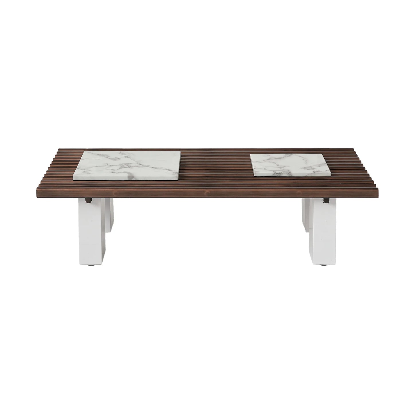 Grandeur Faux Marble Coffee Table | 48" Copper Rectangular With Removeable Marble Slab