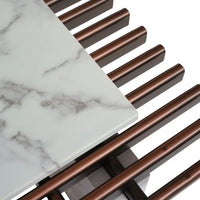 Grandeur Faux Marble Coffee Table | 48" Copper Rectangular With Removeable Marble Slab