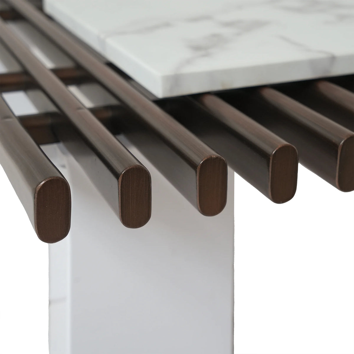 Grandeur Faux Marble Coffee Table | 48" Copper Rectangular With Removeable Marble Slab