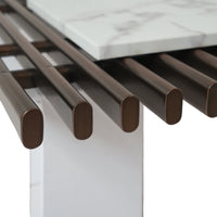 Grandeur Faux Marble Coffee Table | 48" Copper Rectangular With Removeable Marble Slab