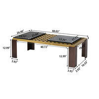 Grandeur Faux Marble Coffee Table | 48" Yellow Rectangular With Removeable Marble Slab