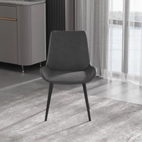 Vegan Full Back Dining Chair | Gray PU Leather Set of 2