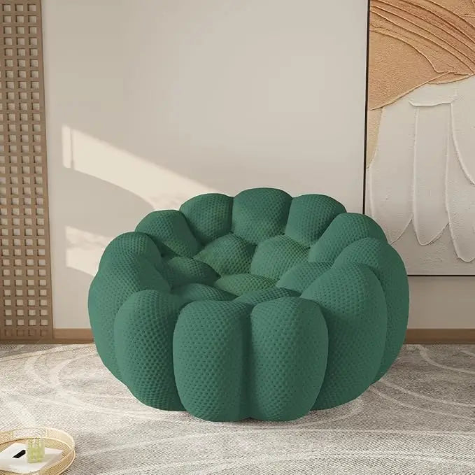 Essential 1-Seater green 3D-Knitted Fabric Single Sofa | 1-Piece, 3D-Knitted Fabric, Compact Design