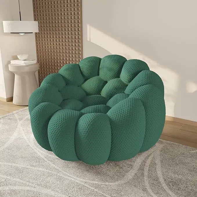 Sofá individual Essential de 1 plaza de tela tricotada 3D verde | 1 pieza, tela tricotada 3D, diseño compacto