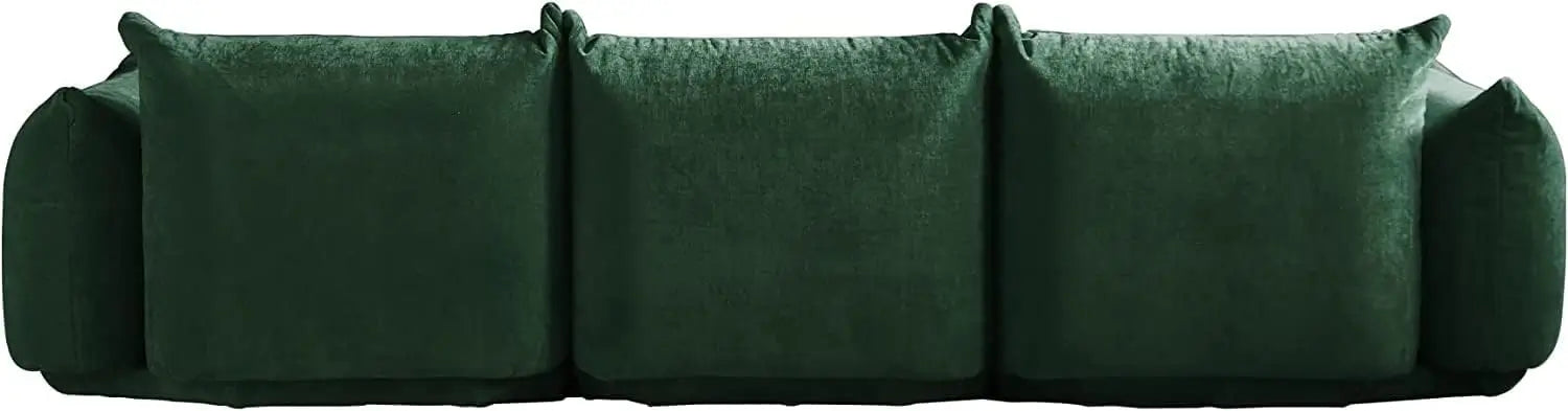 Sofá modular seccional Matrix de 3 plazas en color verde | 3 piezas, tela de chenilla, diseño compacto