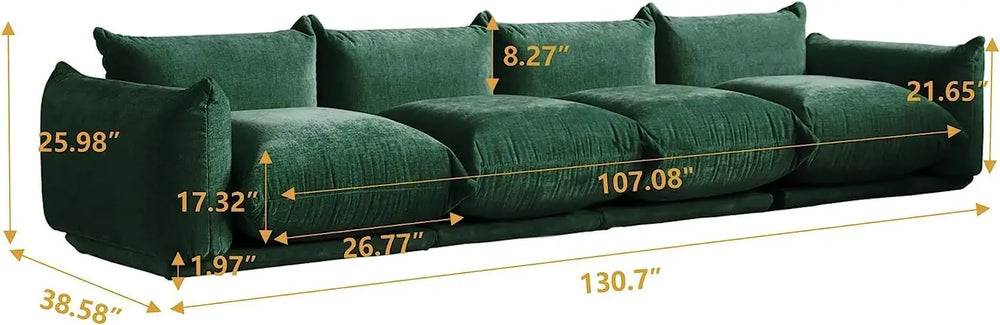 Matrix Modern Sectional Sofas | Green Chenille Couch Sectionals 4-seaters