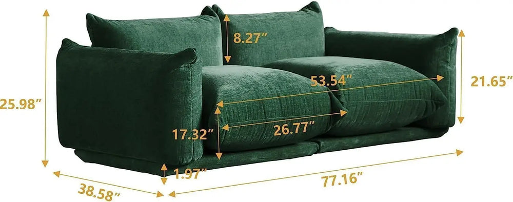Matrix Modern Sectional Sofas | Green Chenille Loveseats 2-seaters