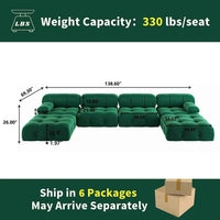 Matrix Minimalist Modular Sofas | Green Velvet Couch Sectionals 4-seaters