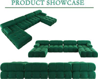 Matrix Minimalist Modular Sofas | Green Velvet Couch Sectionals 4-seaters
