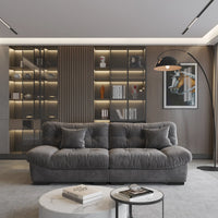 Essential Loveseat Lazy Sofas | Grey Frosted Velvet Loveseats 2-seaters 89"