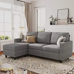 HONBAY Small-Space Reversible Sectional The Apartment-Friendly Classic