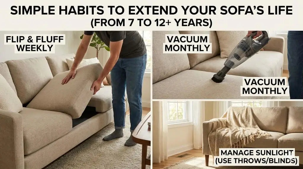 How to extend u sofa_s lifespan daily care_ vacuum clean and sunlight avoid.