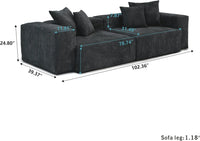 Matrix Modern Modular Sofas | Black Corduroy Loveseats 2-seaters