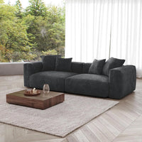 Matrix Modern Modular Sofas | Black Corduroy Loveseats 2-seaters