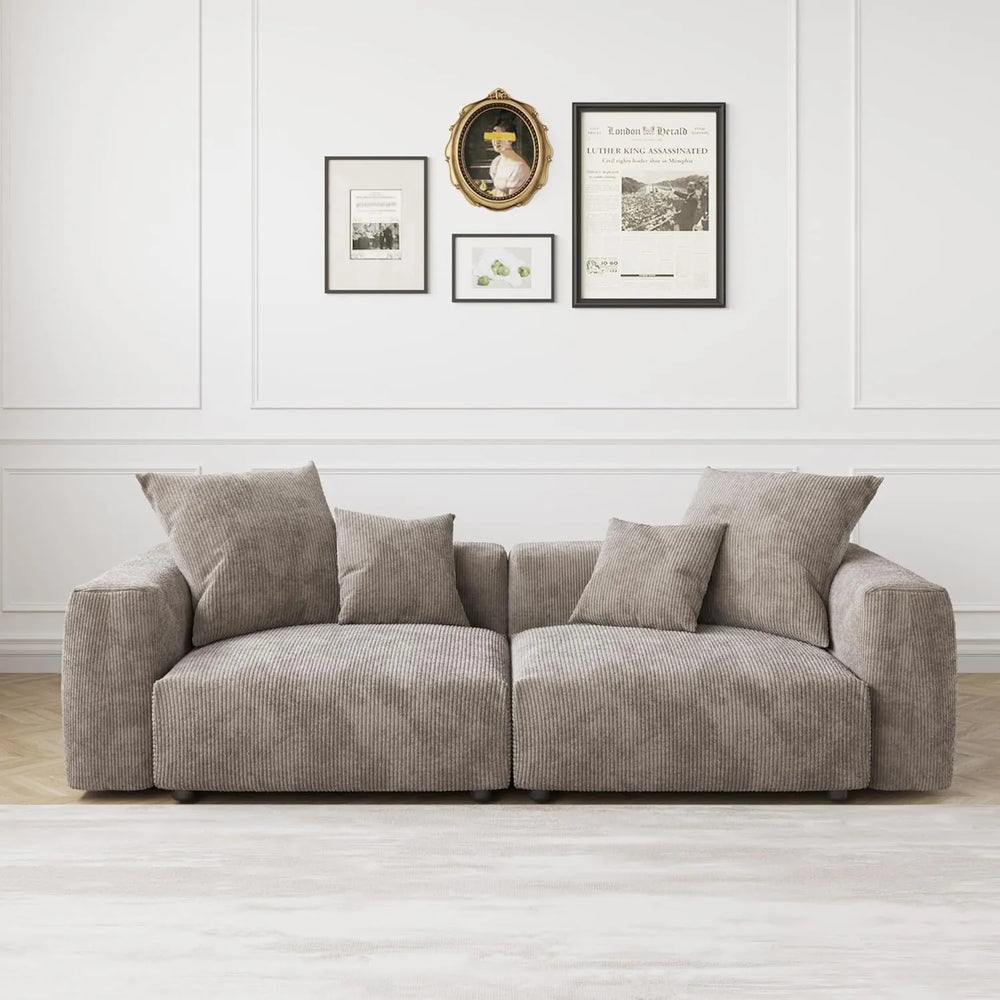 Matrix Modern Modular Sofas | Brown Corduroy Loveseats 2-seaters