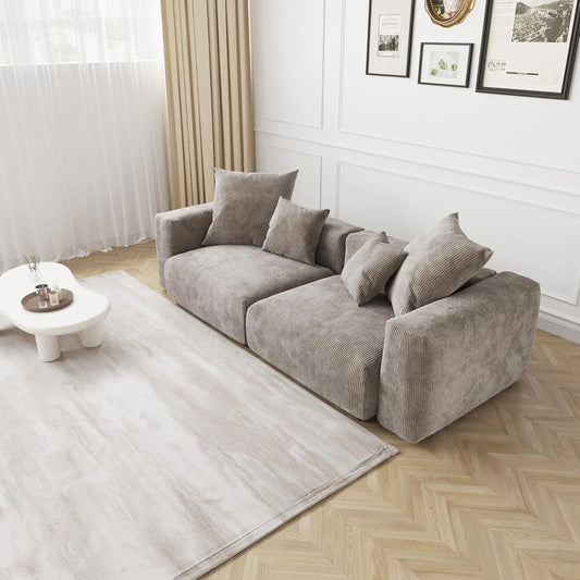 Matrix Modern Modular Sofas | Brown Corduroy Loveseats 2-seaters