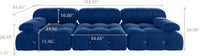 Matrix Minimalist Modular Sofas | Blue Velvet Couch Sectionals 3-seaters