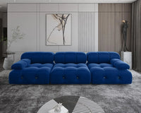 Matrix Minimalist Modular Sofas | Blue Velvet Couch Sectionals 3-seaters